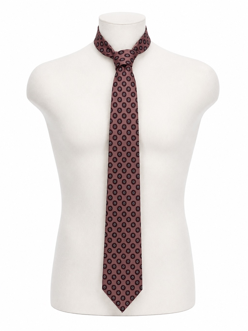 Christian Dior Monsieur Vintage Silk Necktie Pink Medallion Geometric